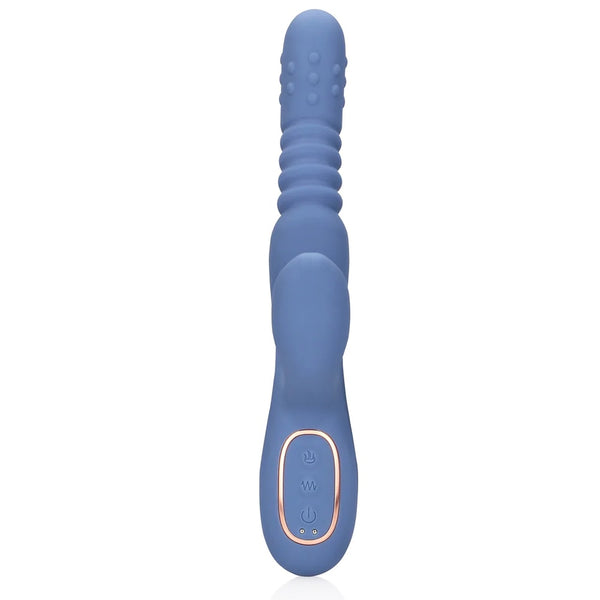 Loveline Warming Rotating Beads & Thrusting Rabbit Vibrator - Blue Nova