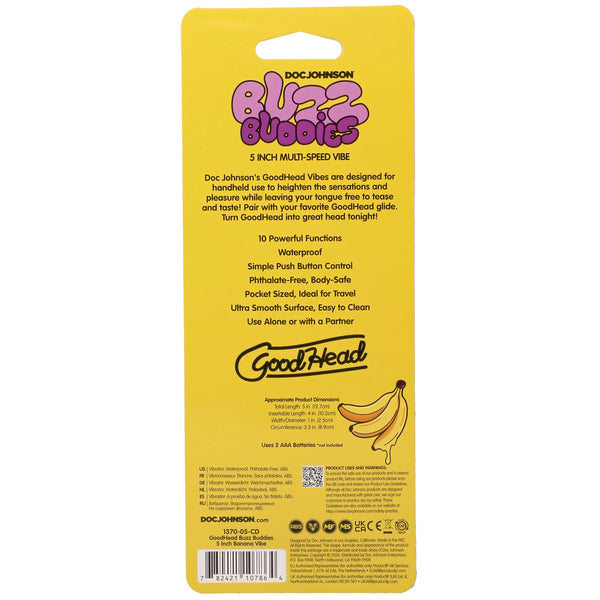 GoodHead Buzz Buddies 5" Muti-Speed Vibe - Banana