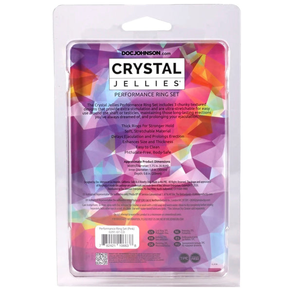 Crystal Jellies Performance Ring Set - Pink