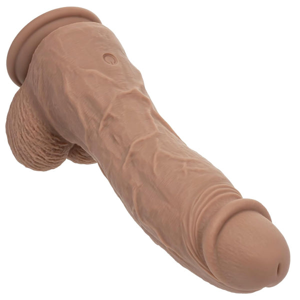 7.5" Big Dick Energy Rechargeable Vibrating Liquid Silicone Studs Dildo - Brown