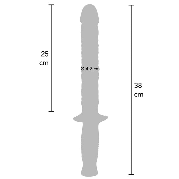 GET REAL The Manhandler 14.5" Vital-Skin Technology Dildo with Baton-Style Handle - Light