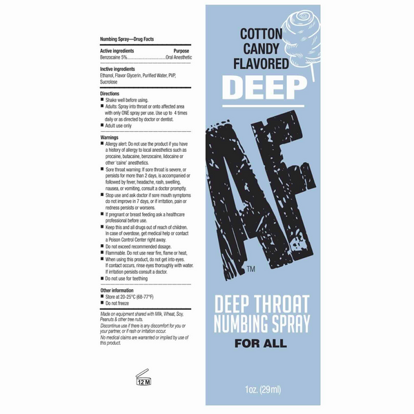 Deep AF Cotton Candy Numbing Throat Spray - 1 oz.