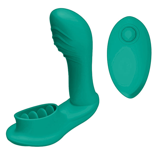 Blaze Remote Control Satisfier Rechargeable G-Spot & Clitoral Massager - Aqua