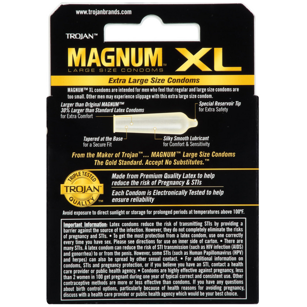 Magnum XL Lubricated Condoms - 3 Pack
