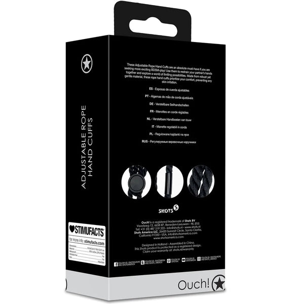 Ouch! Adjustable Rope Hand Cuffs