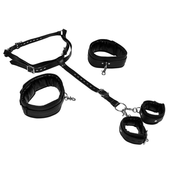 Ouch! Body Harness with Thigh & Hand Cuffs