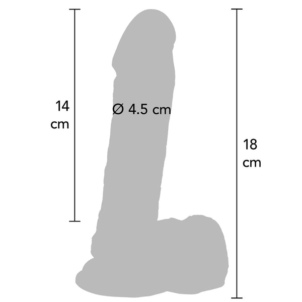 GET REAL 7" Dildo with Balls - Black