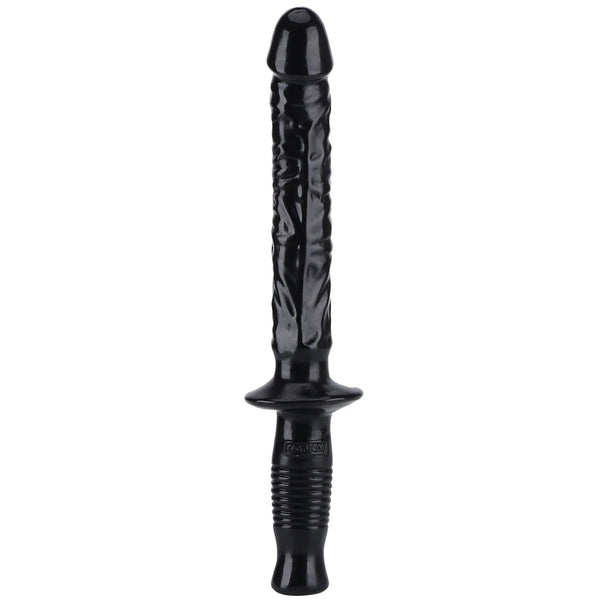 GET REAL The Manhandler 14.5" Vital-Skin Technology Dildo with Baton-Style Handle - Black