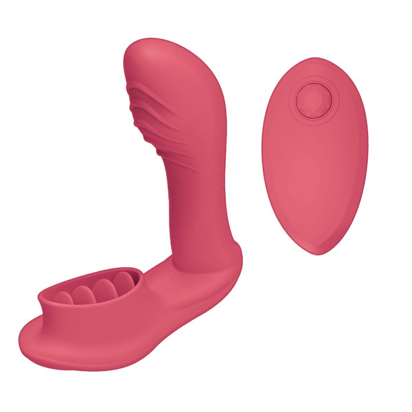 Blaze Remote Control Satisfier Rechargeable G-Spot & Clitoral Massager - Coral
