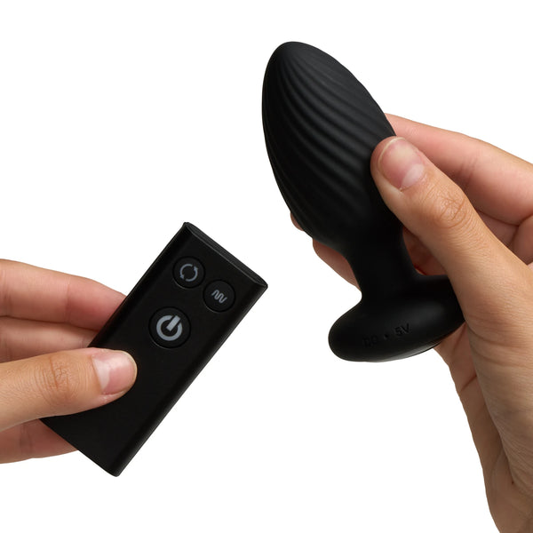 Tornado Remote Control Rechargeable Rotating & Vibrating Butt Plug - Medium