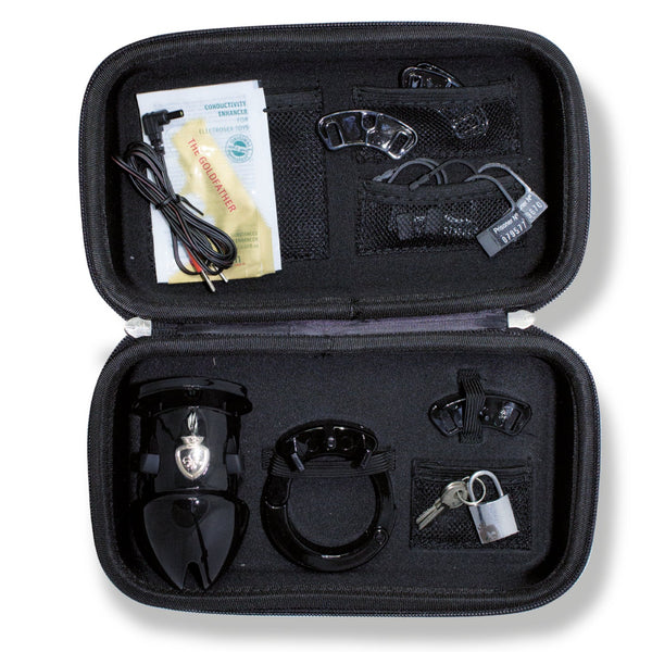 Pubic Enemy No 1 Black Edition E-Stim Chastity Cock Cage