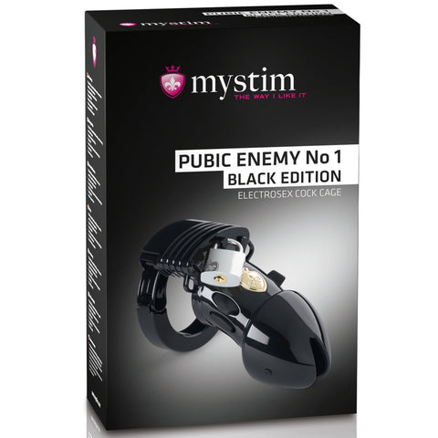 Pubic Enemy No 1 Black Edition E-Stim Chastity Cock Cage