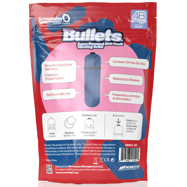 4B Super Powered One Touch Vibrating Bullet - Blueberry