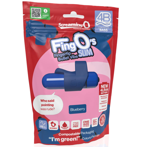 4B FingO Slim Finger Bullet Vibe - Blueberry