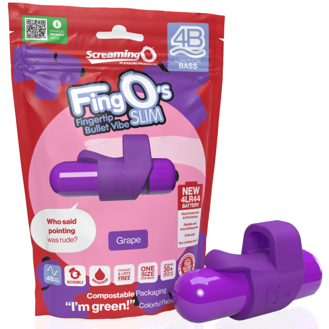 4B FingO Slim Finger Bullet Vibe - Grape