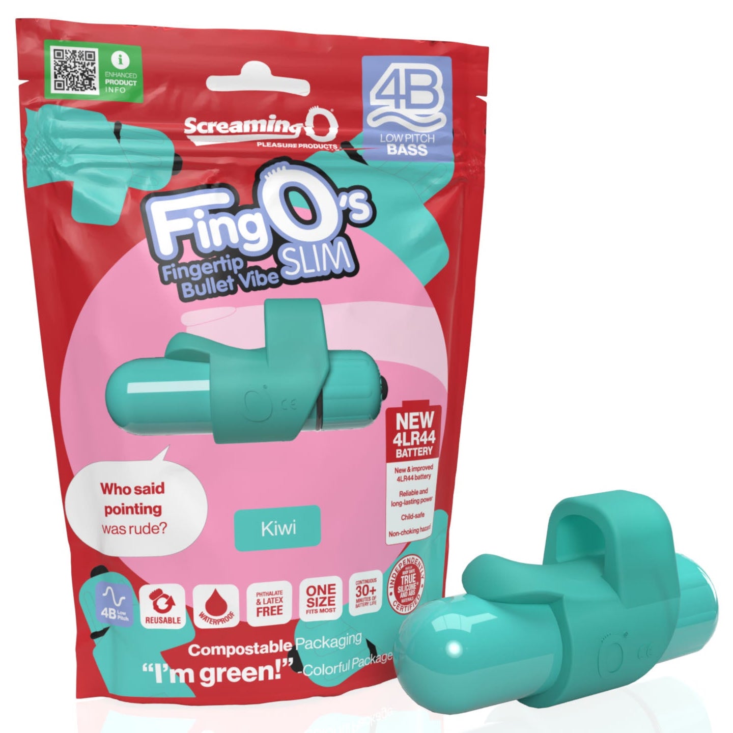 4B FingO Slim Finger Bullet Vibe - Kiwi