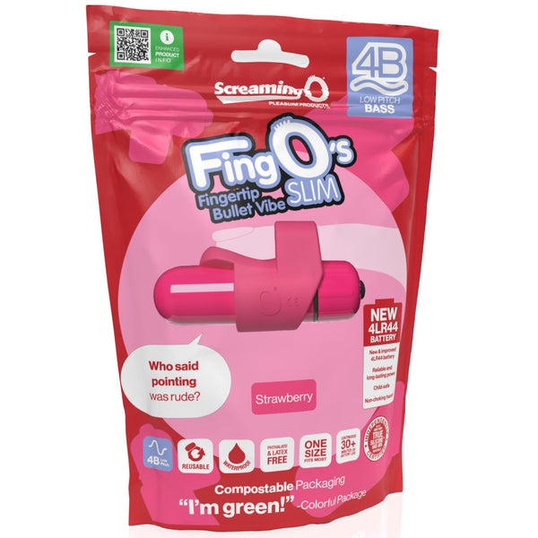 4B FingO Slim Finger Bullet Vibe - Strawberry