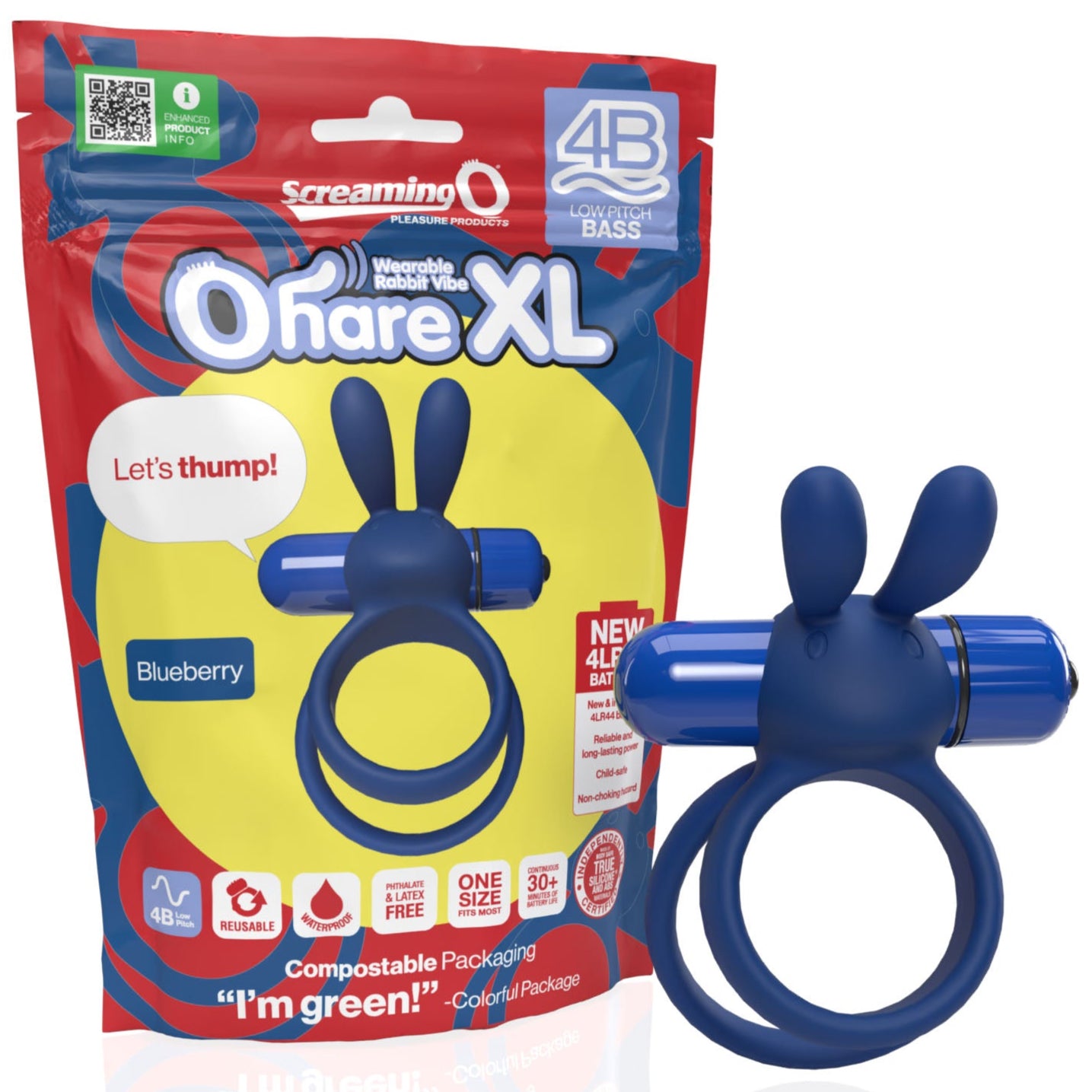 4B OHare XL Wearable Rabbit Vibe - Blueberry