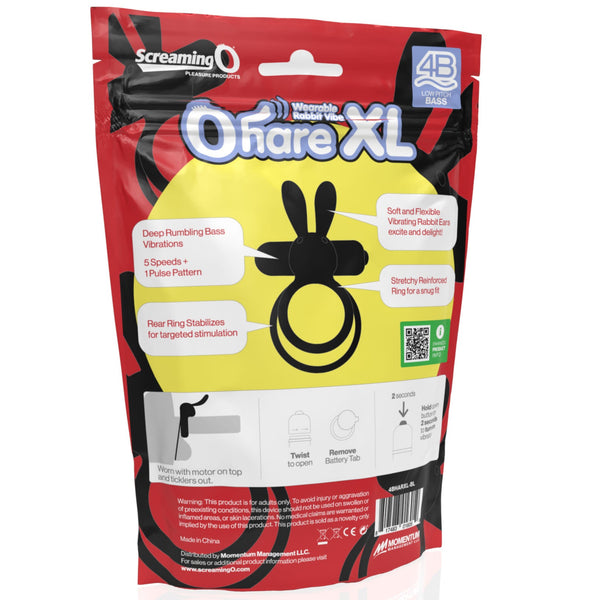 4B OHare XL Wearable Rabbit Vibe - Black