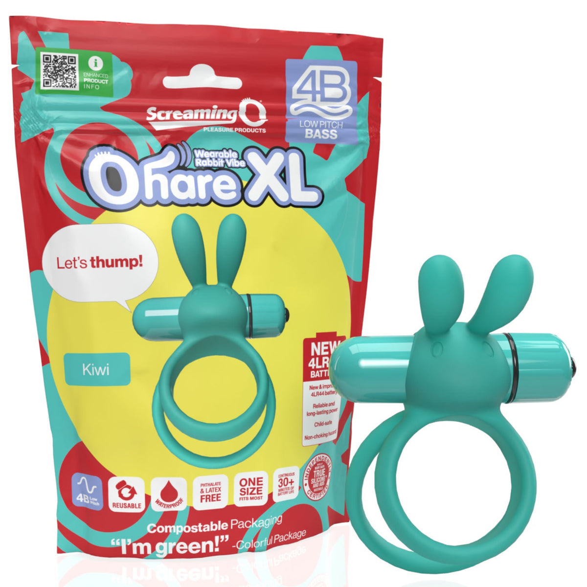 4B OHare XL Wearable Rabbit Vibe - Kiwi – Extreme Toyz