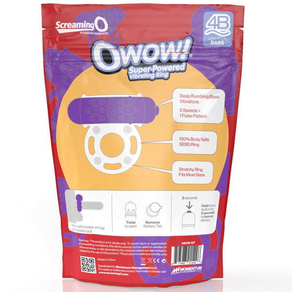 4B OWow Super Powered Vibrating Ring - Grape