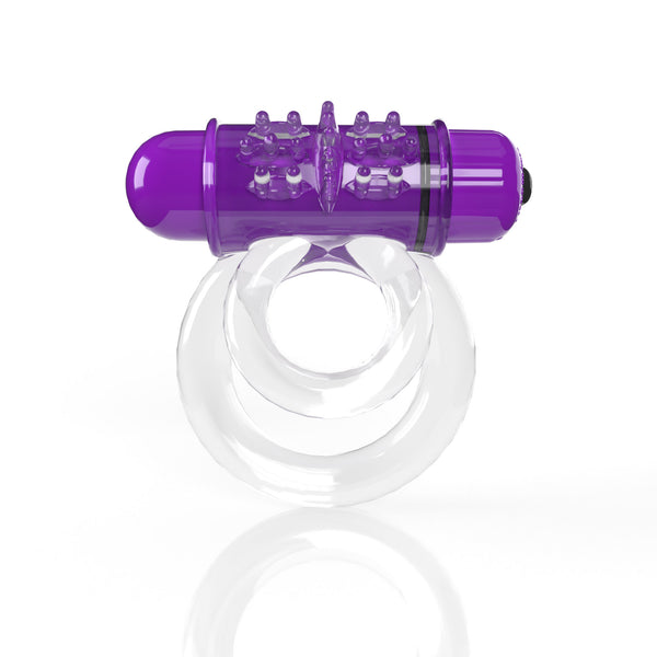 4T DoubleO 6 Super Powered Vibrating Double Ring - Grape