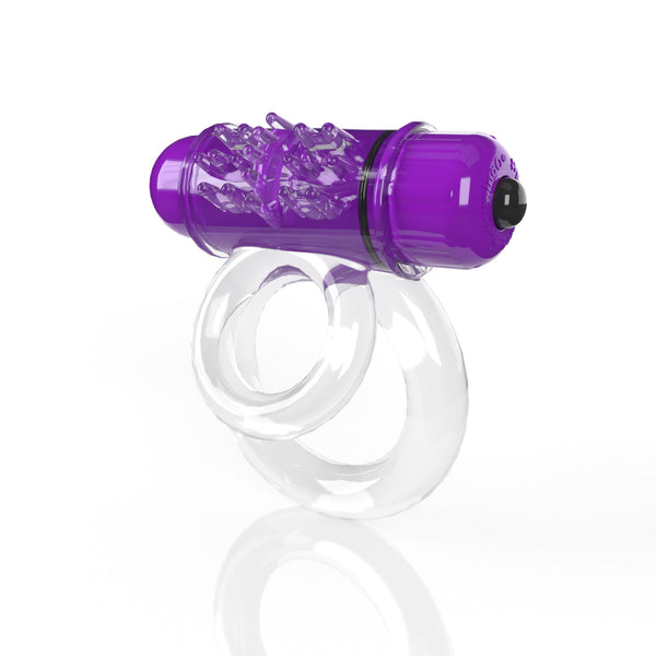 4T DoubleO 6 Super Powered Vibrating Double Ring - Grape