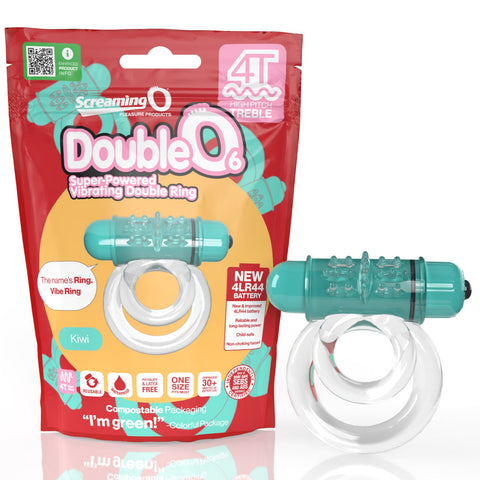 4T DoubleO 6 Super Powered Vibrating Double Ring - Kiwi
