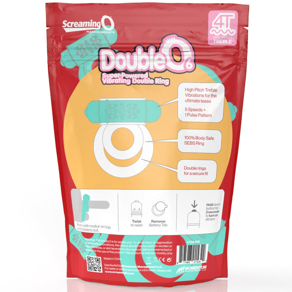 4T DoubleO 6 Super Powered Vibrating Double Ring - Kiwi