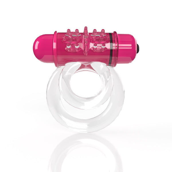4T DoubleO 6 Super Powered Vibrating Double Ring - Pink
