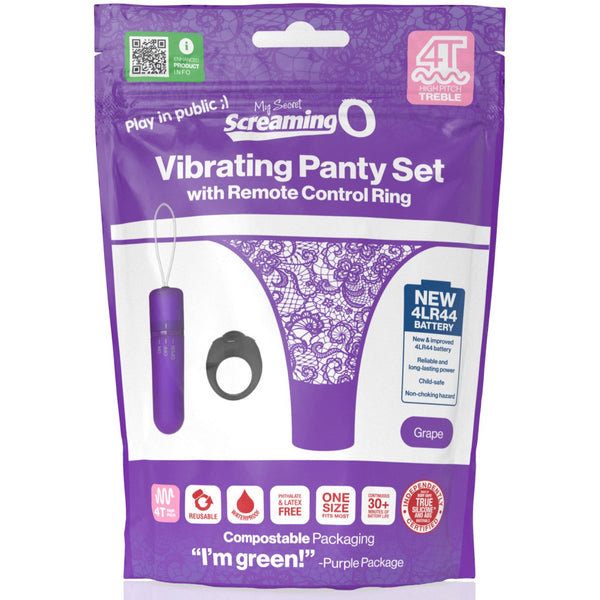 4T My Secret Tickle & Tease Remote Control Panty Vibe - Grape