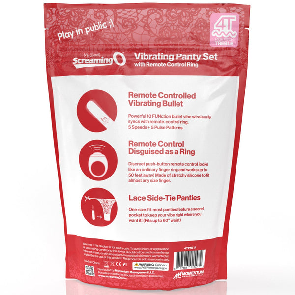 4T My Secret Tickle & Tease Remote Control Panty Vibe - Red