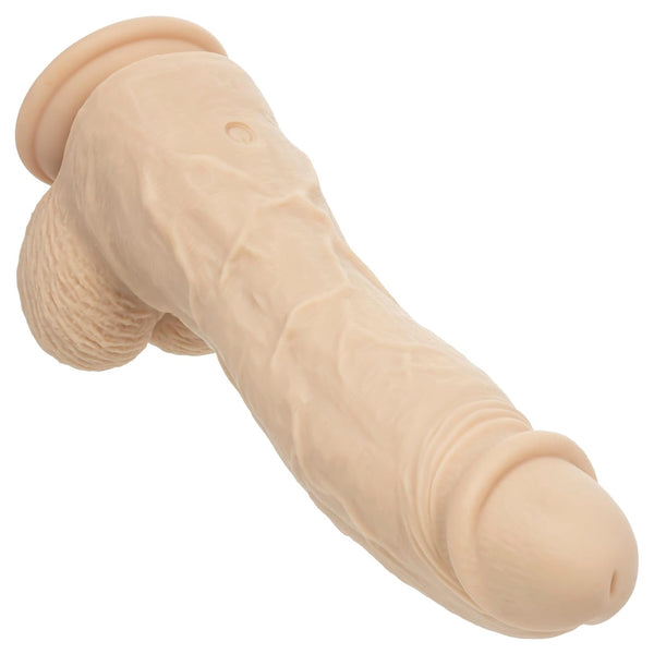 7.5" Big Dick Energy Rechargeable Vibrating Liquid Silicone Studs Dildo - Ivory