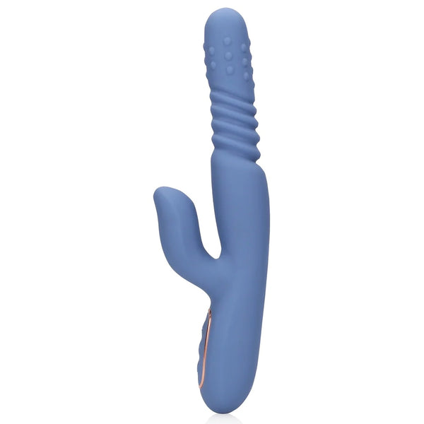 Loveline Warming Rotating Beads & Thrusting Rabbit Vibrator - Blue Nova
