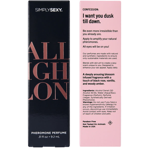 SIMPLY SEXY Confessions Collection All Night Long Pheromone Infused Perfume Spray - 9.2ml
