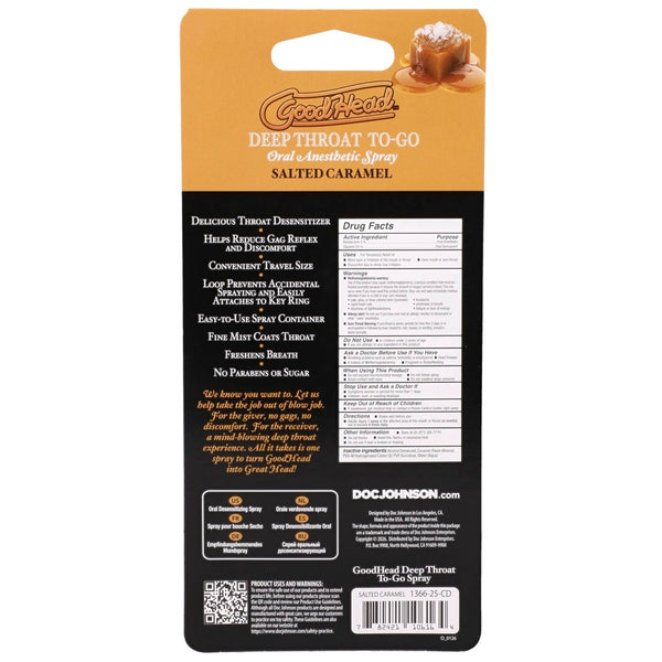 GoodHead To-Go Deep Throat Oral Anesthetic Spray - Salted Caramel