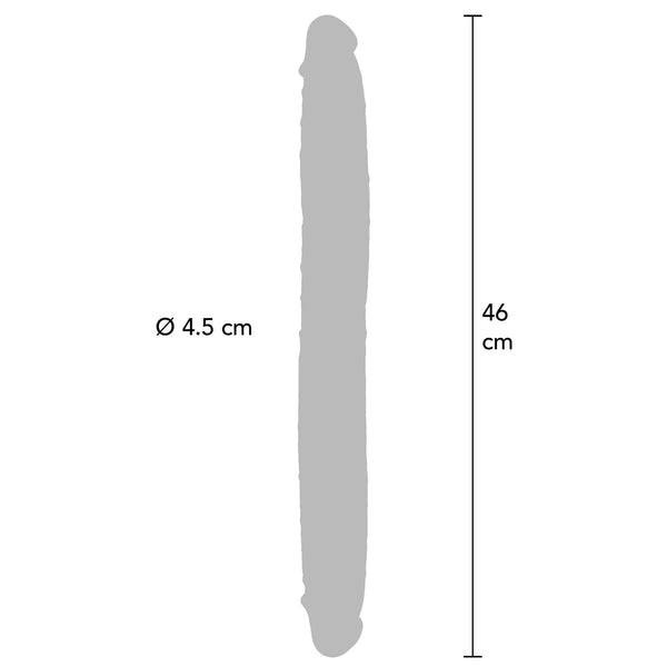 GET REAL Foreskin Double Dong Silicone Dildo - 18.1"