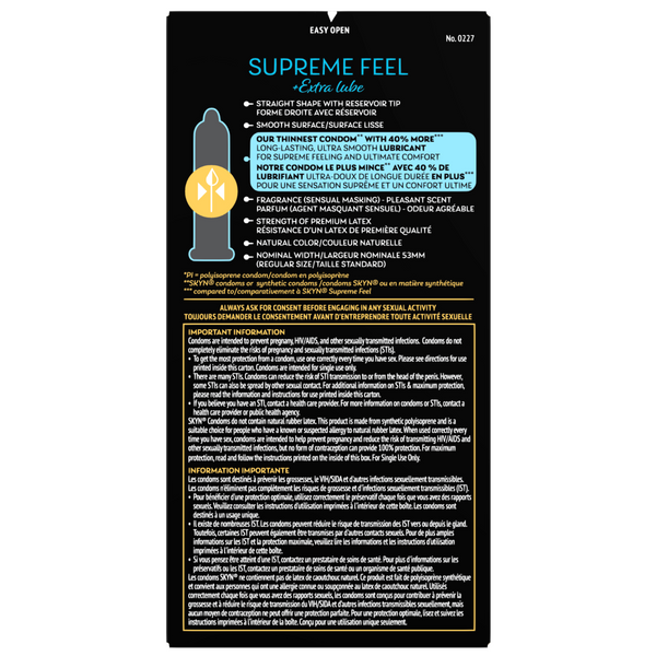 Supreme Feel + Extra Lube Condoms - 8 Pack