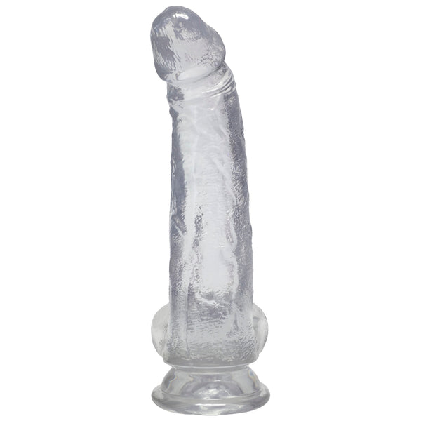 Crystal Jellies 8" Curved Realistic Cock with Balls - Clear