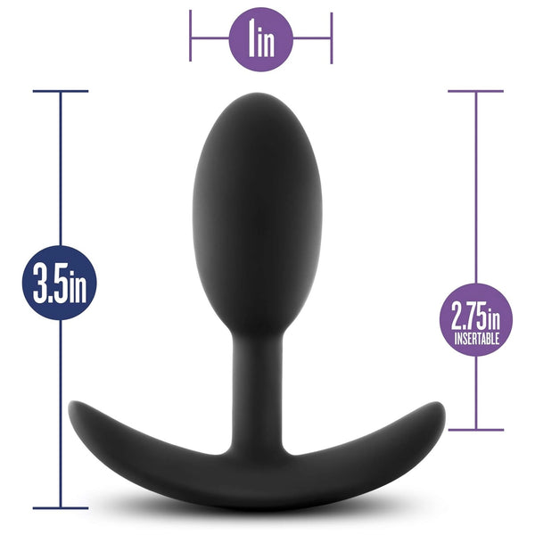 Luxe Wearable Vibra Slim Small Platinum-Cured Silicone Anal Plug - Black