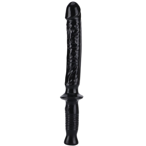 GET REAL The Manhandler 14.5" Vital-Skin Technology Dildo with Baton-Style Handle - Black