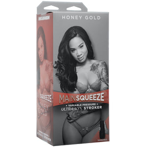 Doc Johnson Main Squeeze Honey Gold ULTRASKYN Pussy Masturbator - Extreme Toyz Singapore - https://extremetoyz.com.sg - Sex Toys and Lingerie Online Store - Bondage Gear / Vibrators / Electrosex Toys / Wireless Remote Control Vibes / Sexy Lingerie and Role Play / BDSM / Dungeon Furnitures / Dildos and Strap Ons &nbsp;/ Anal and Prostate Massagers / Anal Douche and Cleaning Aide / Delay Sprays and Gels / Lubricants and more...
