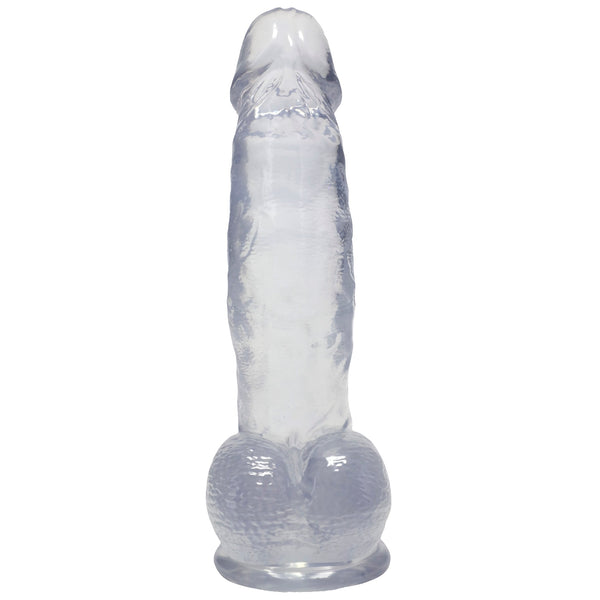 Crystal Jellies 7" Curved Realistic Cock with Balls - Clear