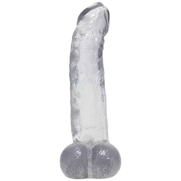 Crystal Jellies 8" Curved Realistic Cock with Balls - Clear