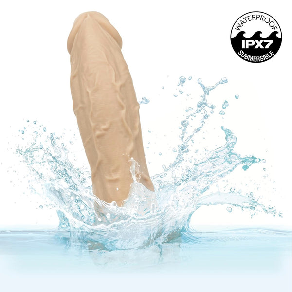7.5" Big Dick Energy Rechargeable Vibrating Liquid Silicone Studs Dildo - Ivory
