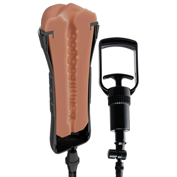 PDX Extreme Wet Pussies Super Sucker XXL Self-Lubricating Stroker - Brown