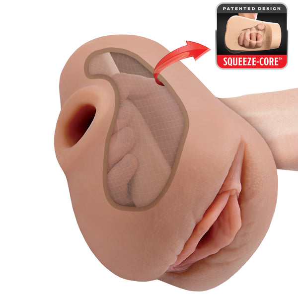 PDX Plus Pussy Pounder Squeeze Stroker - Brown