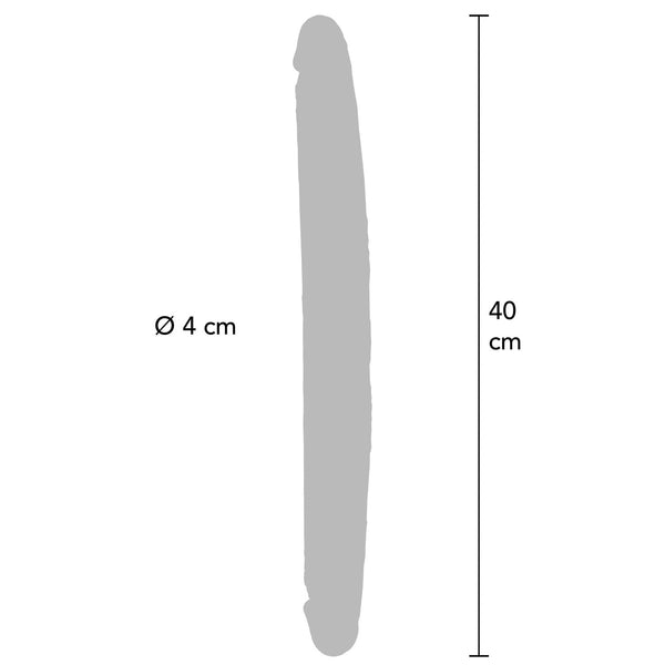 GET REAL Foreskin Double Dong Silicone Dildo - 15.7"