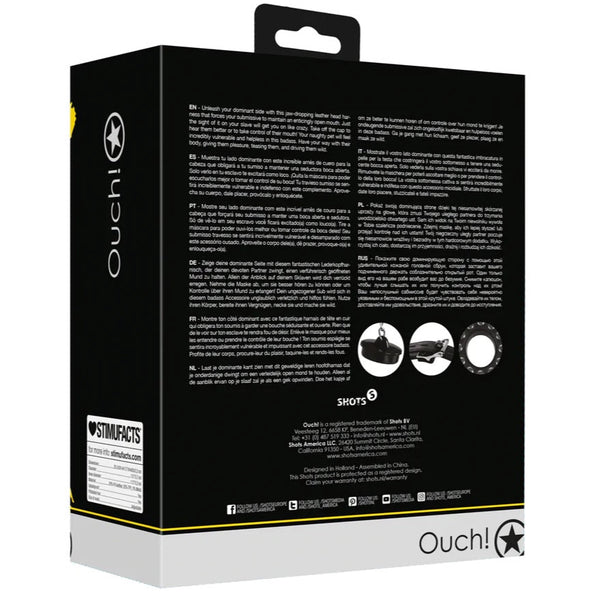 Ouch! Xtreme Open Mouth Gag Head Harness with Plug Stopper