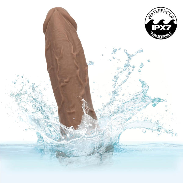 7.5" Big Dick Energy Rechargeable Vibrating Liquid Silicone Studs Dildo - Brown